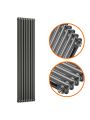 1800 x 470mm Anthracite Vertical Traditional 2 Column Radiator