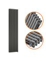 1800 x 470mm Anthracite Vertical Traditional 3 Column Radiator