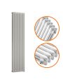 1500 x 470mm White Vertical Traditional 3 Column Radiator