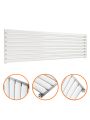472mm x 1600mm White Single Oval Tube Horizontal / Landscape Radiator 