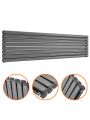 472mm x 1780mm Anthracite Double Oval Tube Horizontal / Landscape Radiator 