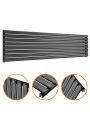 472mm x 1780mm Black Single Oval Tube Horizontal / Landscape Radiator 