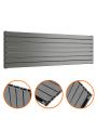 490mm x 1600mm Anthracite Double Flat Panel Horizontal / Landscape Radiator