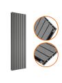 1780 x 490mm Anthracite Double Flat Panel Vertical Radiator 