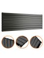 560mm x 1600mm Black Double Flat Panel Horizontal / Landscape Radiator
