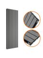 1780 x 560mm Anthracite Double Flat Panel Vertical Radiator 