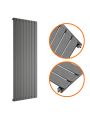 1780 x 560mm Anthracite Single Flat Panel Vertical Radiator 