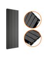 1600 x 560mm Black Double Flat Panel Vertical Radiator 