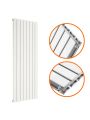 1600 x 560mm White Double Flat Panel Vertical Radiator 