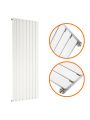 1600 x 560mm White Single Flat Panel Vertical Radiator 