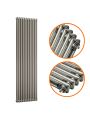 1800 x 560mm Raw Metal Lacquered Vertical Traditional 2 Column Radiator
