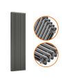 1800 x 560mm Anthracite Vertical Traditional 3 Column Radiator