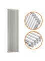 1500 x 560mm White Vertical Traditional 3 Column Radiator