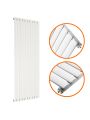 1780 x 590mm White Single Oval Tube Vertical Radiator 