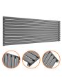 590mm x 1600mm Anthracite Single Oval Tube Horizontal / Landscape Radiator 