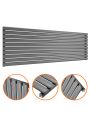 590mm x 1780mm Anthracite Single Oval Tube Horizontal / Landscape Radiator 