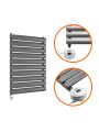 595 x 400mm Electric Anthracite Single Oval Panel Vertical Radiator
