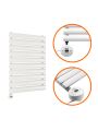 595 x 400mm Electric White Single Oval Panel Vertical Radiator