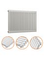 600 x 1013mm White Horizontal Traditional 2 Column Radiator