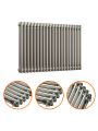 600 x 1013mm Raw Metal Lacquered Horizontal Traditional 2 Column Radiator