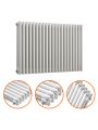 600 x 1013mm White Horizontal Traditional 3 Column Radiator