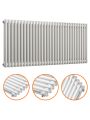600 x 1508mm White Horizontal Traditional 2 Column Radiator