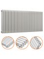 600 x 1508mm White Horizontal Traditional 3 Column Radiator