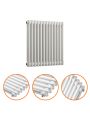 600 x 608mm White Horizontal Traditional 2 Column Radiator