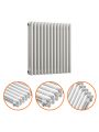 600 x 608mm White Horizontal Traditional 3 Column Radiator