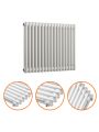 600 x 788mm White Horizontal Traditional 2 Column Radiator