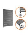630 x 400mm Electric Anthracite Single Flat Panel Vertical Radiator