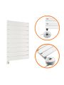 630 x 400mm Electric White Single Flat Panel Vertical Radiator