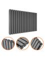 635 x 1000mm Anthracite Double Oval Tube Horizontal Radiator 