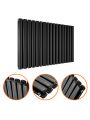 635 x 1000mm Black Double Oval Tube Horizontal Radiator 