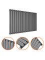 635 x 1000mm Anthracite Single Oval Tube Horizontal Radiator 