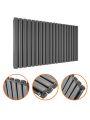 635 x 1180mm Anthracite Double Oval Tube Horizontal Radiator 
