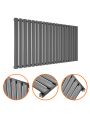 635 x 1180mm Anthracite Single Oval Tube Horizontal Radiator 
