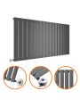 635 x 1190mm Electric Anthracite Single Flat Panel Horizontal Radiator