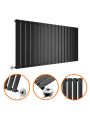 635 x 1190mm Electric Black Single Flat Panel Horizontal Radiator