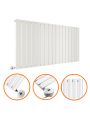 635 x 1190mm Electric White Single Flat Panel Horizontal Radiator