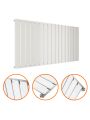635 x 1190mm White Single Flat Panel Horizontal Radiator 