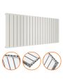 635 x 1400mm White Double Flat Panel Horizontal Radiator 