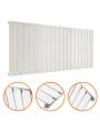 635 x 1400mm White Single Flat Panel Horizontal Radiator 