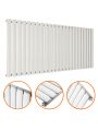 635 x 1411mm White Single Oval Tube Horizontal Radiator 