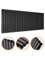 635 x 1652mm Black Double Oval Tube Horizontal Radiator 