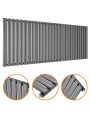 635 x 1652mm Anthracite Single Oval Tube Horizontal Radiator 