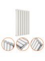 635 x 415mm White Double Oval Tube Horizontal Radiator 