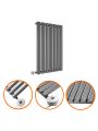 635 x 415mm Electric Anthracite Single Oval Panel Horizontal Radiator