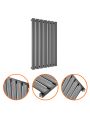 635 x 415mm Anthracite Single Oval Tube Horizontal Radiator 