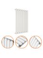 635 x 415mm White Single Oval Tube Horizontal Radiator 